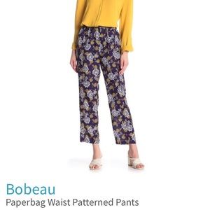 Pull-on Paperbag Waist Patterned Pants